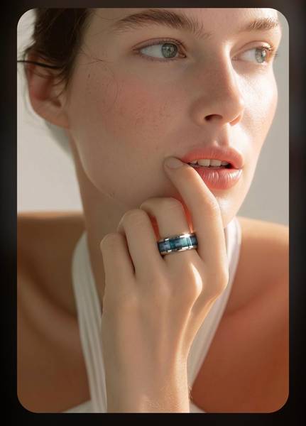 Shimmering Ocean Blue Handmade Ring  Handcrafted Tribute. Eternal Brilliance.
