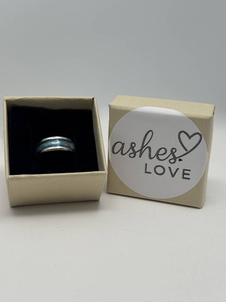 Shimmering Ocean Blue Handmade Ring  Handcrafted Tribute. Eternal Brilliance